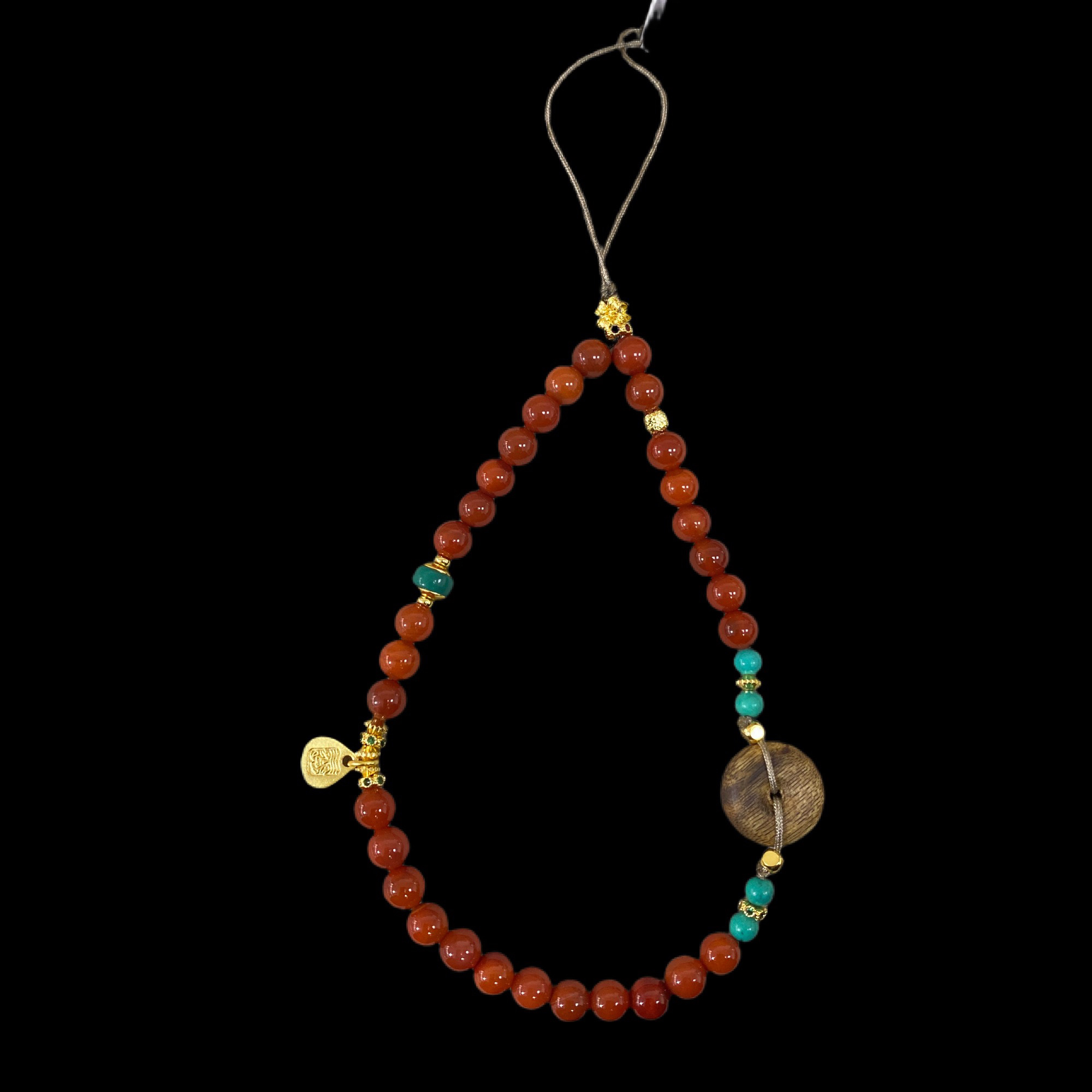 N4622玛瑙手机链孤品