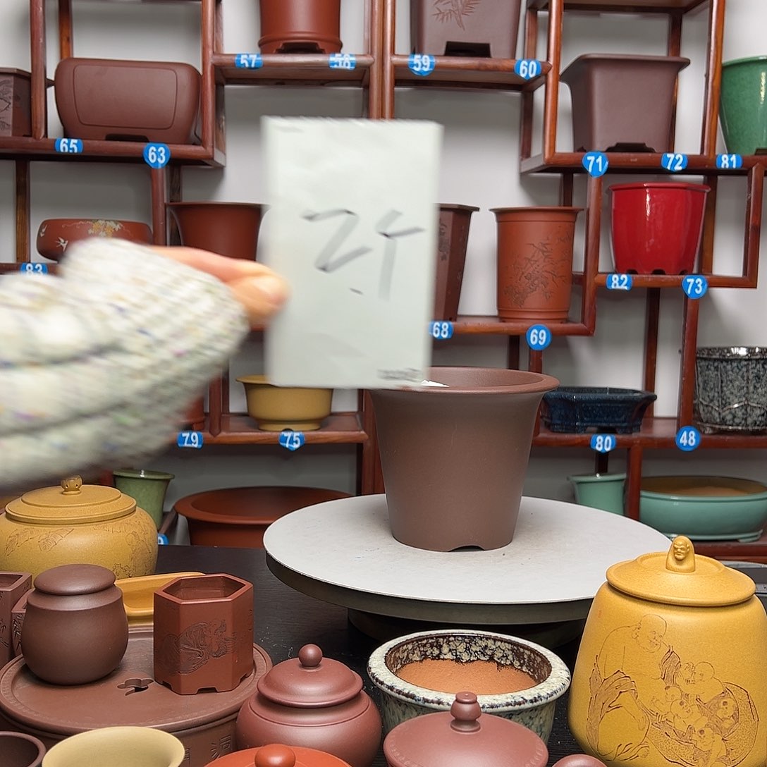 紫砂花盆绥****贸圆斗花盆