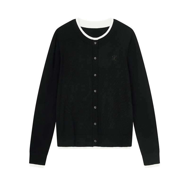 【小花专属】撞色拼接针织衫N8513