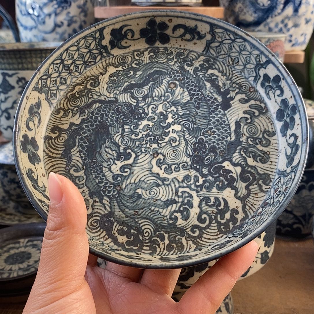 太***泪陶手工手绘青花高温陶瓷