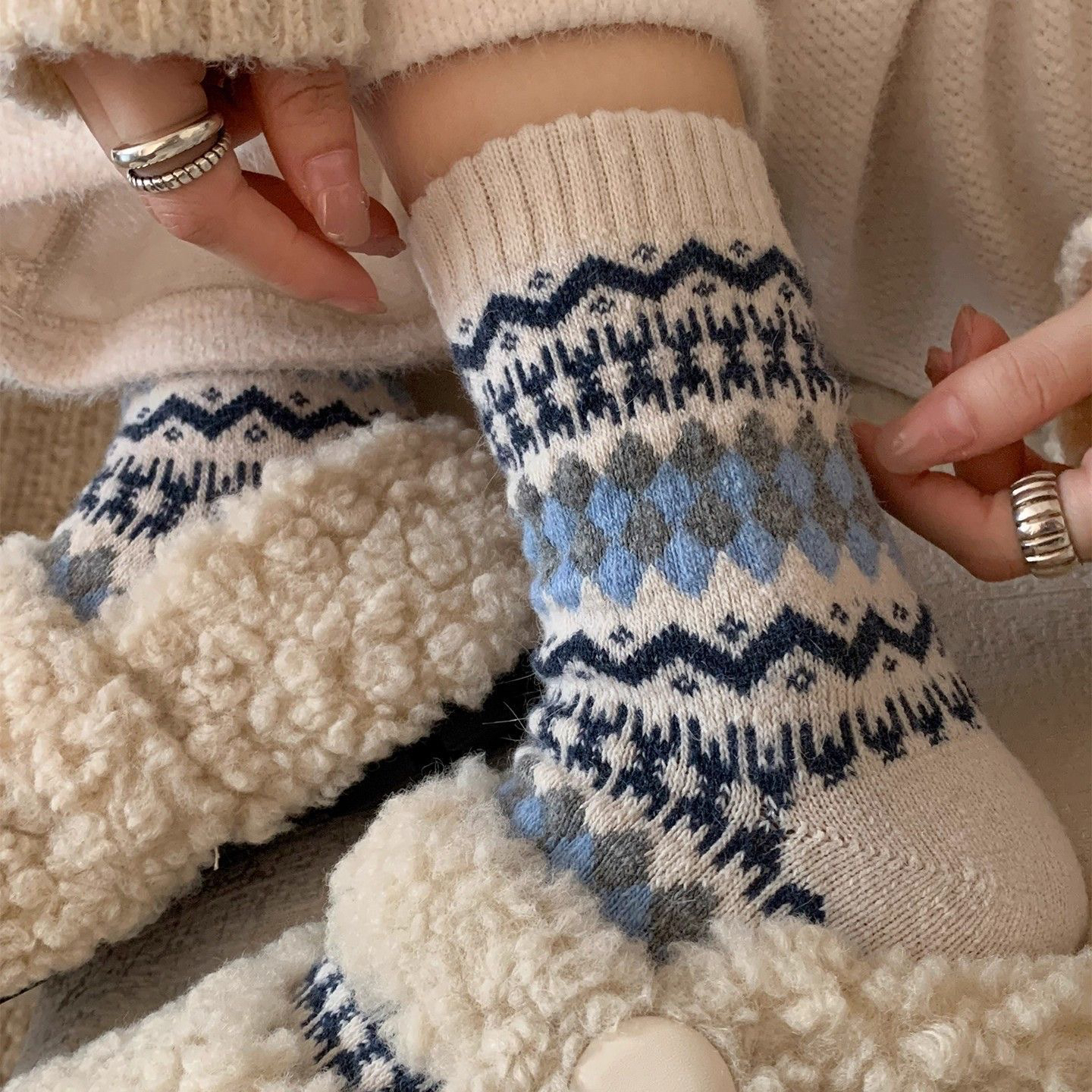 精品男女儿童学生冬季运动袜微瑕疵