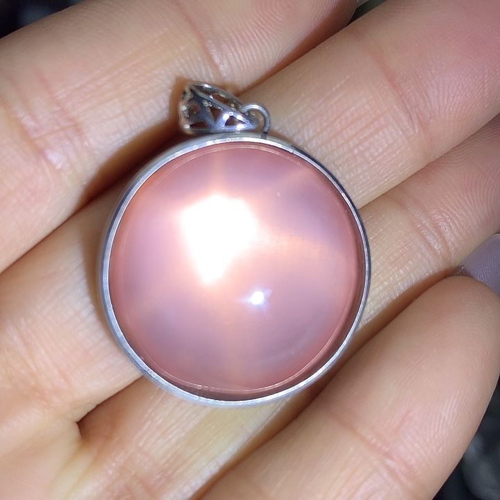 水晶吊坠银S925镶嵌水晶