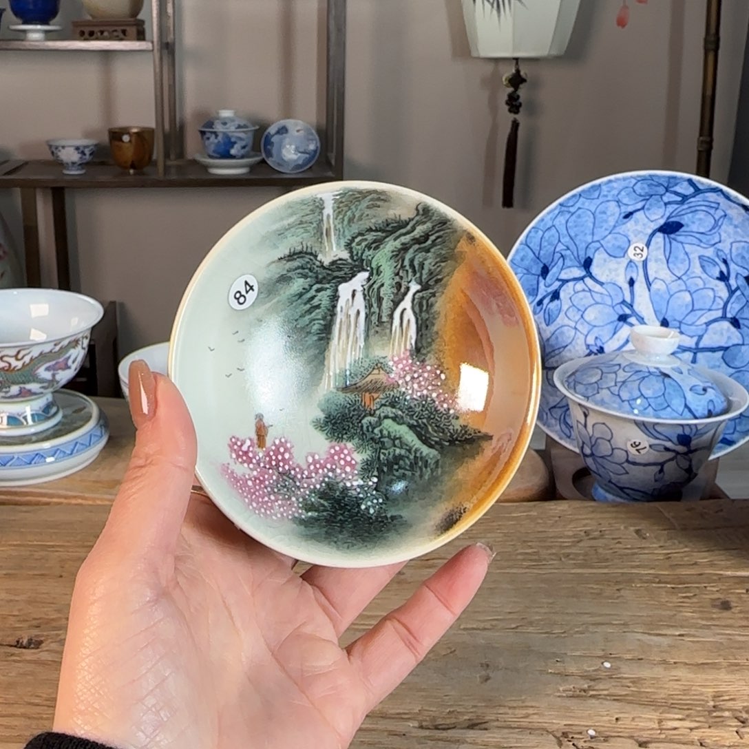 杯景德镇陶瓷柴烧多人