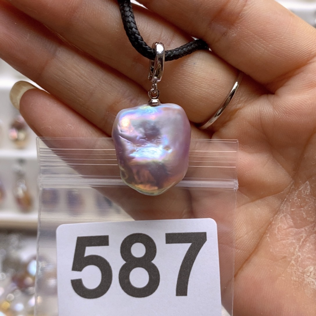 淡水珍珠颈饰银S925镶嵌587