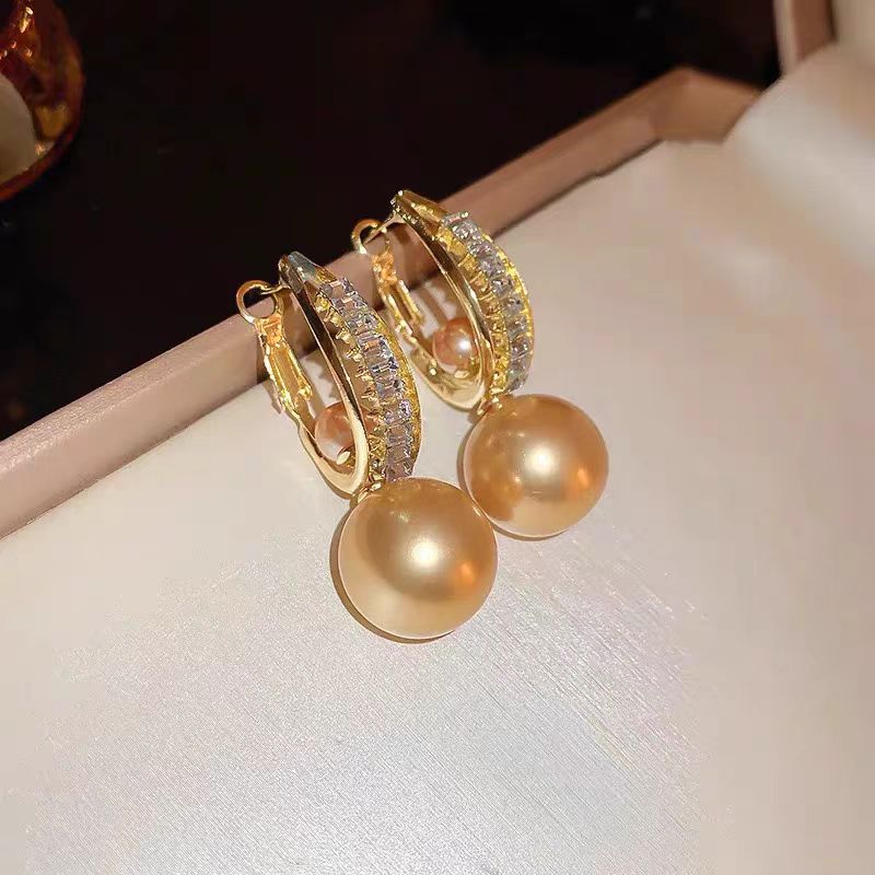 铜合金耳饰 【Q163】轻奢设计感珍珠耳钉耳环时尚氛围气质百搭耳扣
