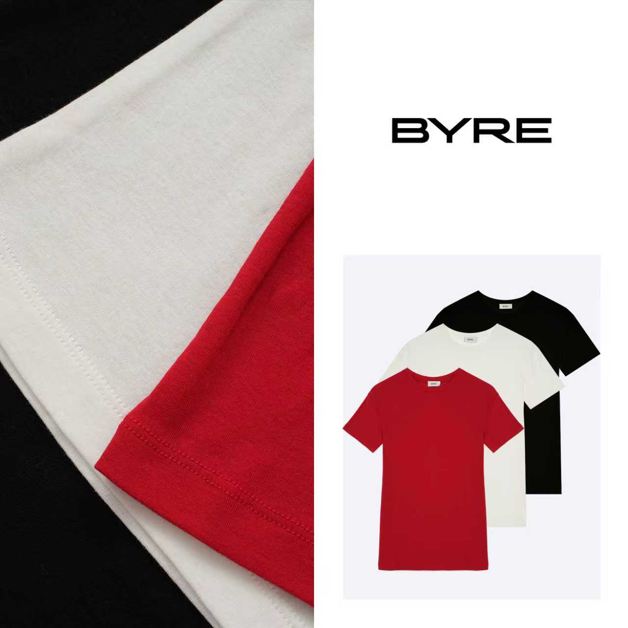 BY706  黑白红T恤【冷水手洗】