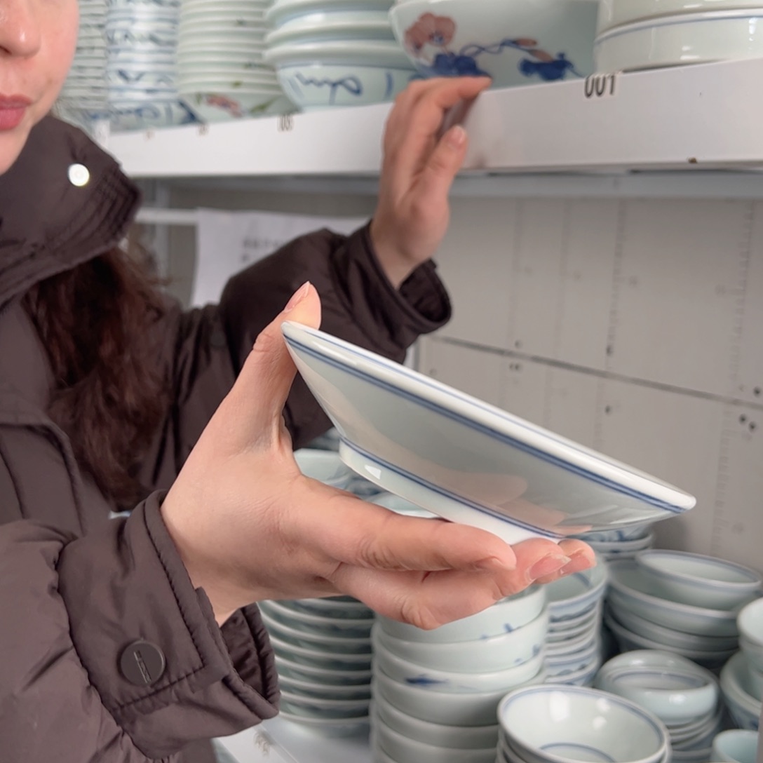 碗微瑕双线6寸高足盘