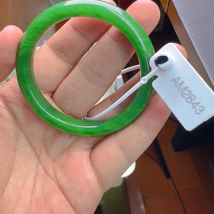 和田玉（碧玉）手镯未镶嵌57.5