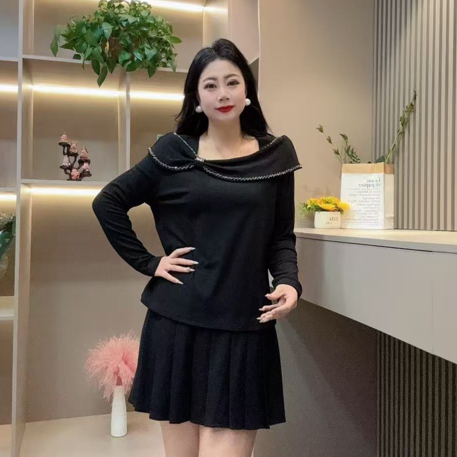 冬季小衫-千 25988 时尚潮流亮闪娃娃领减龄设计胖MM大码女装新款