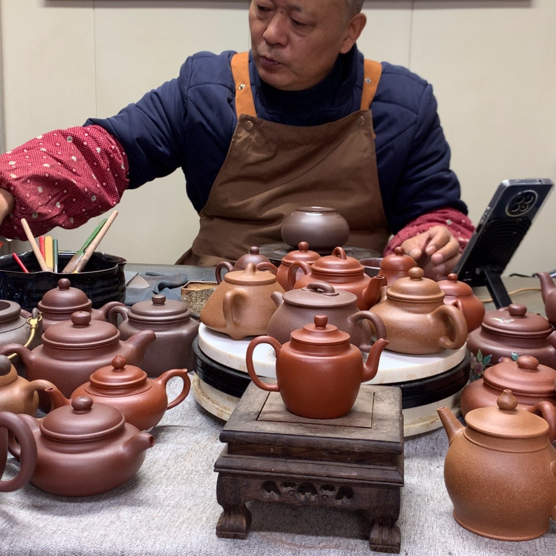 朱泥茶壶宫灯75 C半手工制作