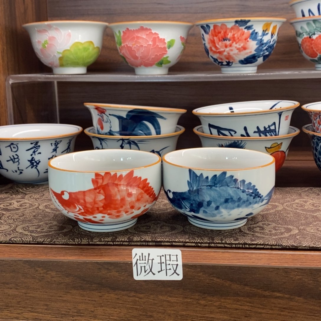 釉下彩老陶泥手工绘制