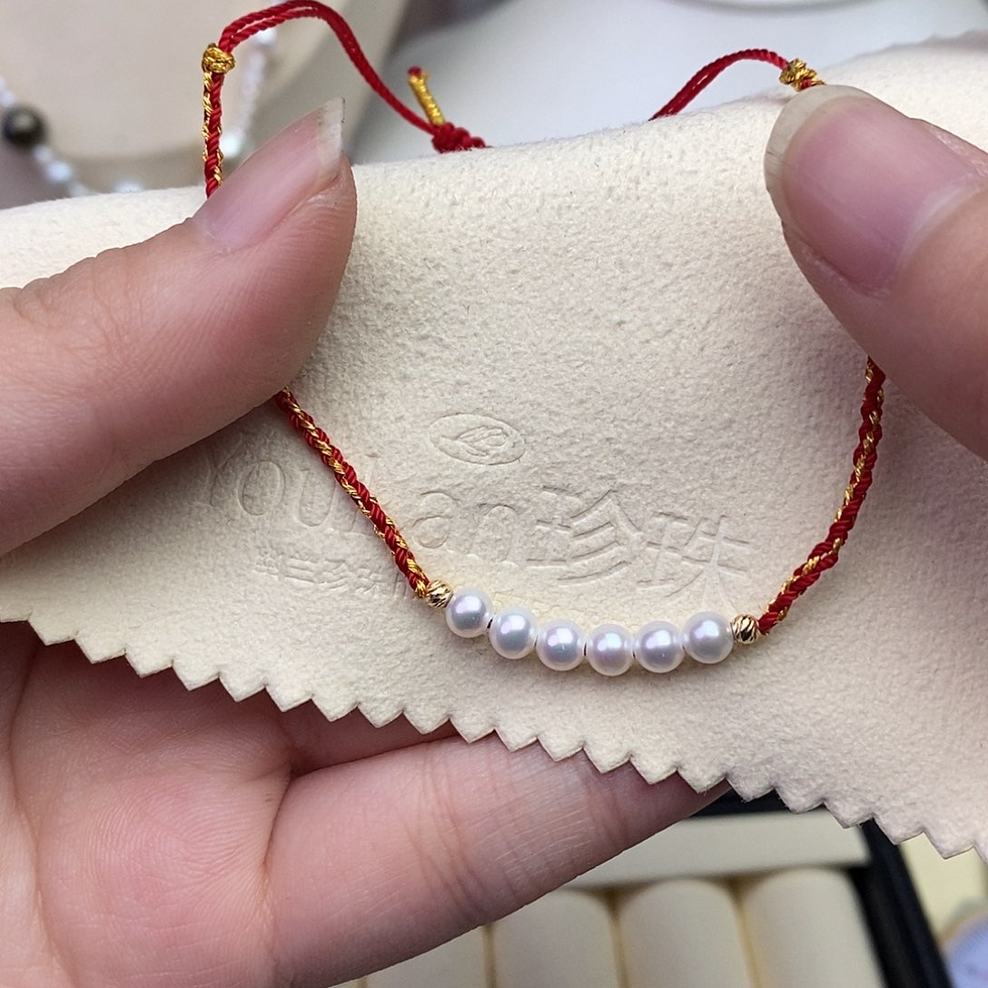 淡水珍珠手绳18K金镶嵌