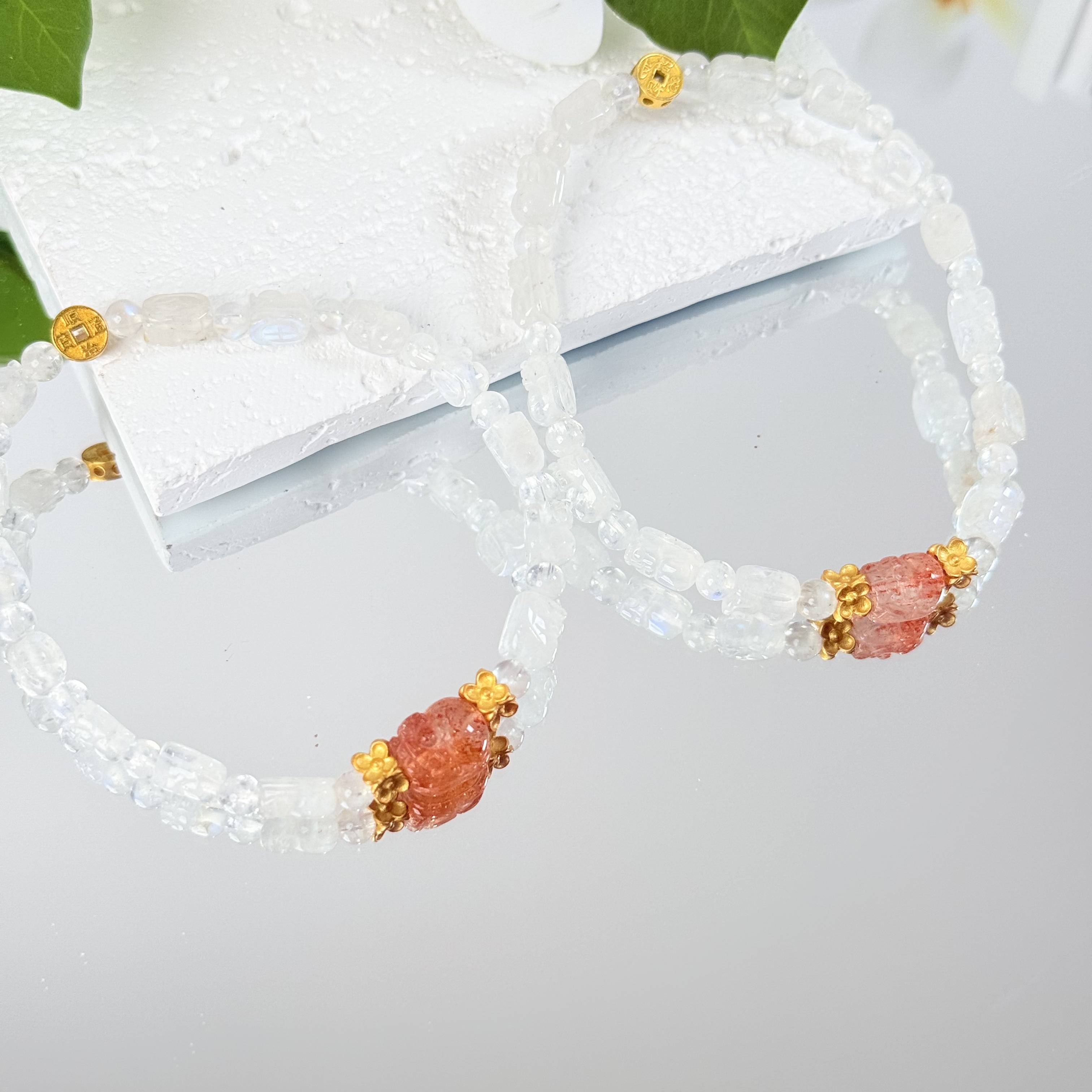 【1548 照夜清】蓝月光貔貅手串5mm面小仙多样性发其一