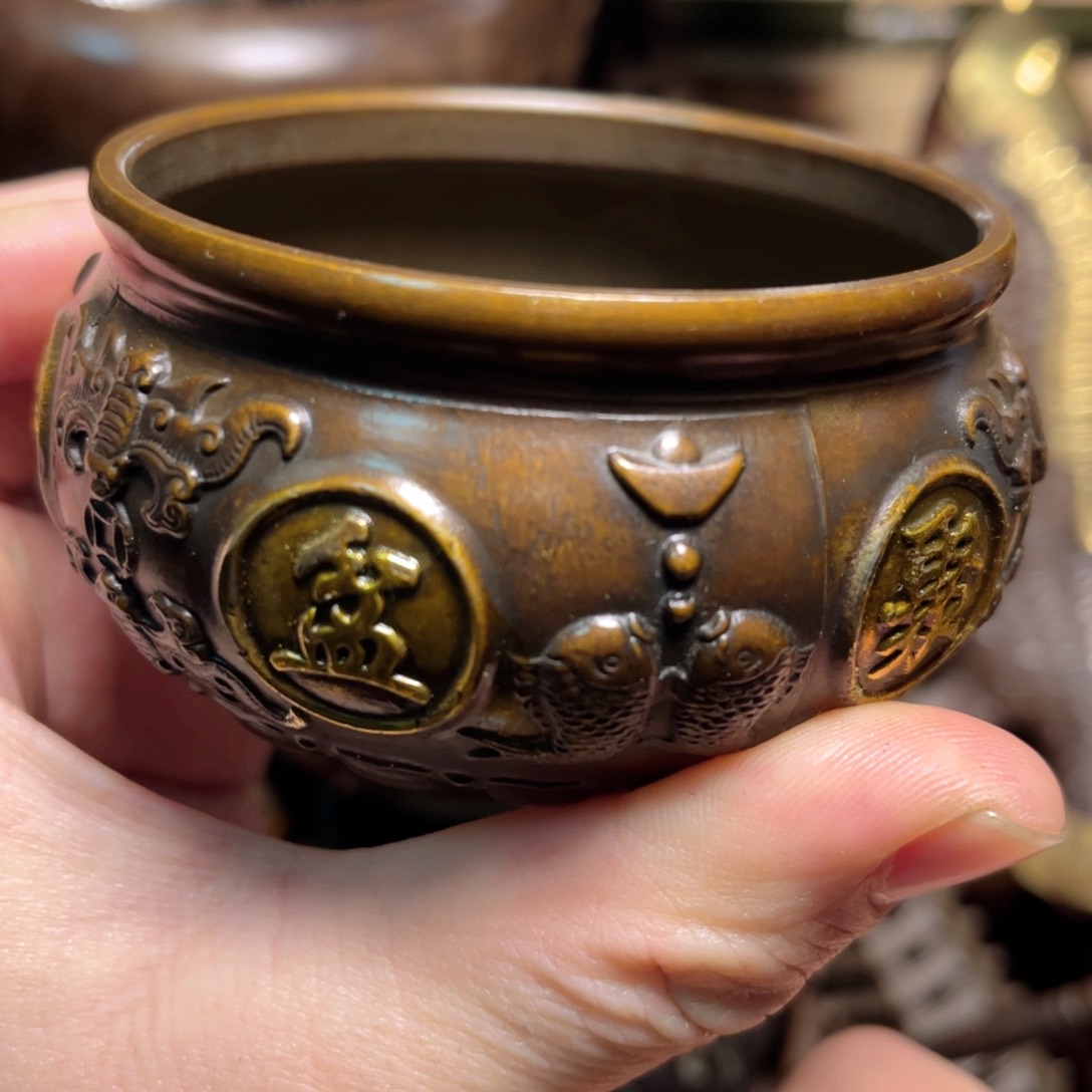 铜器摆件手把件便宜漏