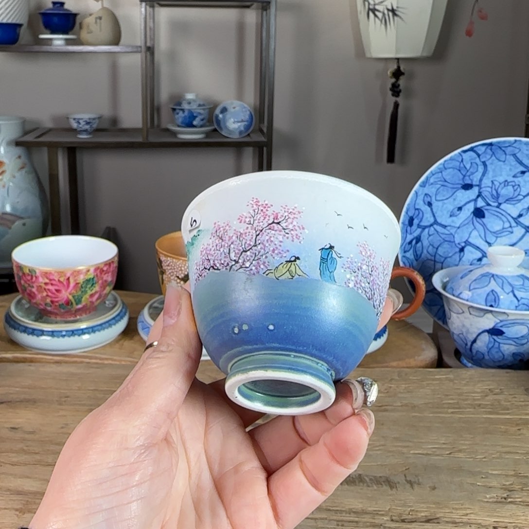 杯景德镇陶瓷柴烧多人