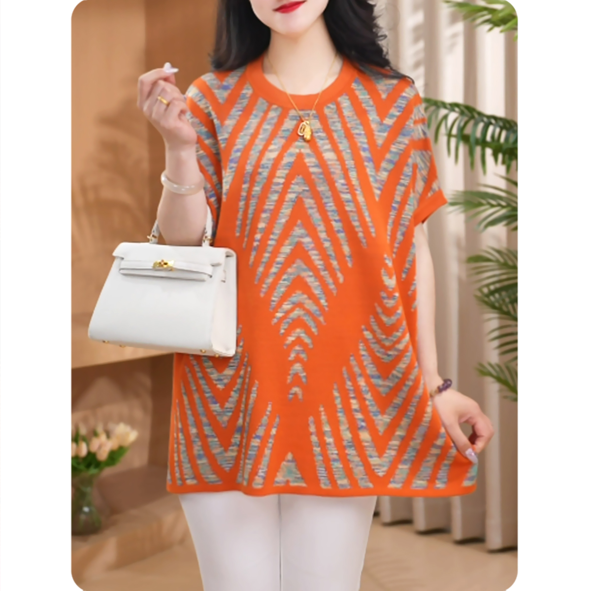 [TS2]微波女士宽松小衫气质上衣时尚休闲女装2ZS0125552-2