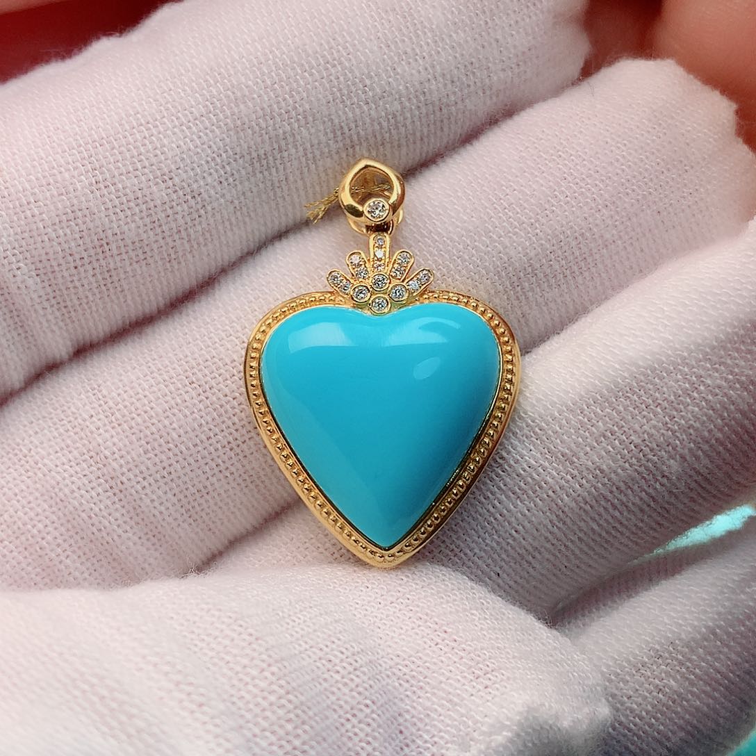 绿松石颈饰18K金镶嵌