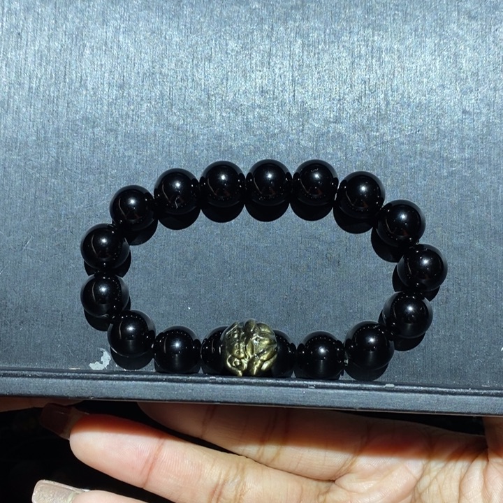 黑曜岩手链未镶嵌我**朵