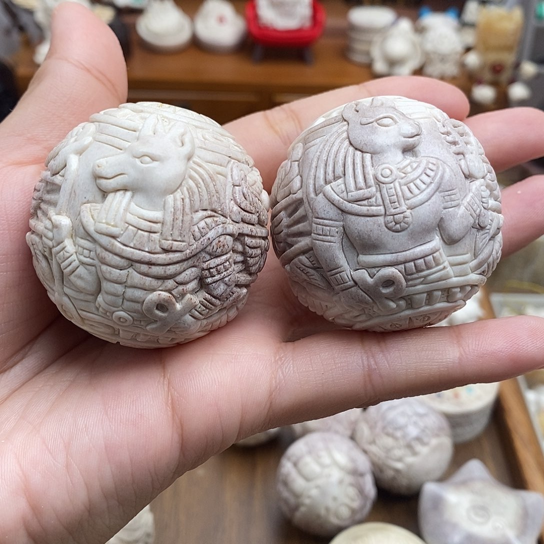 鹿骨把件c7埃及手球44尺寸