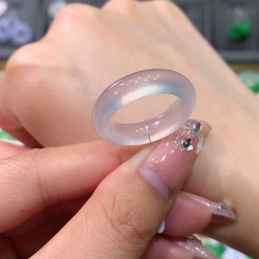 【闪购商品】翡翠戒指未镶嵌13号玻璃刚白月光