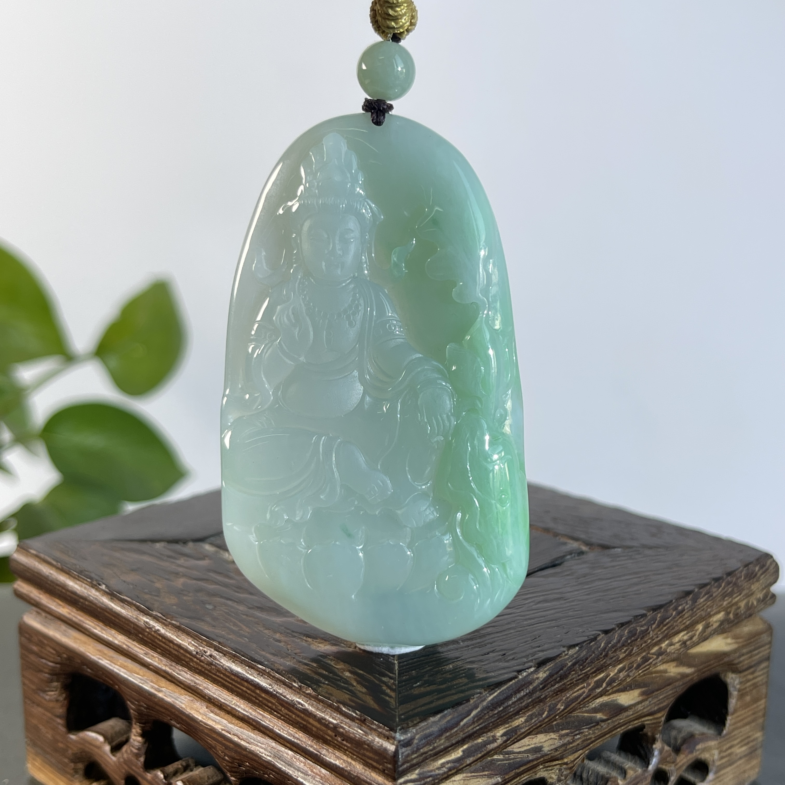 JXA28-142    天然缅甸翡翠A货  自在观音