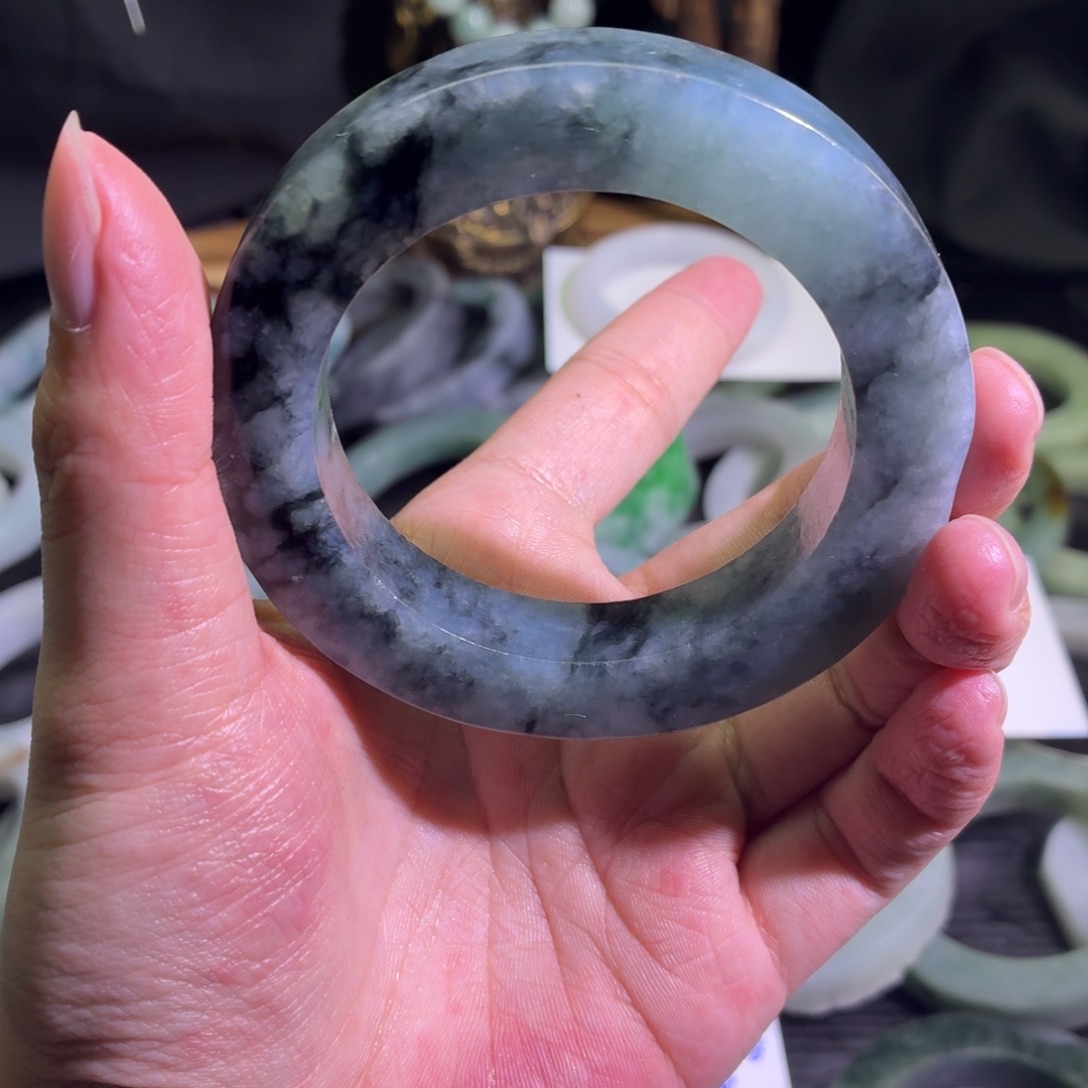 定制翡翠未镶嵌天然纹理随机，追求完美者慎拍