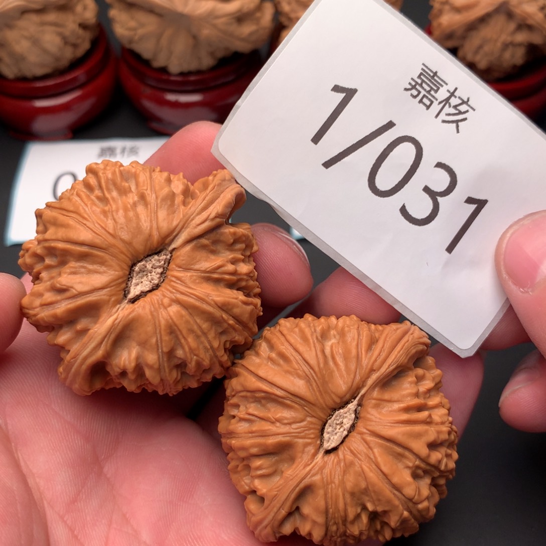 文玩核桃把件满肉闷白卡姿兰47