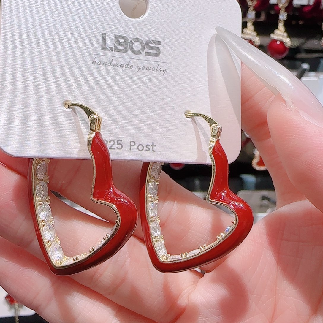 锆石铜合金925银耳环