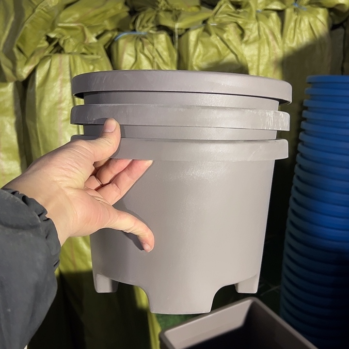 微瑕咖色圆球根26外径19高3个盆