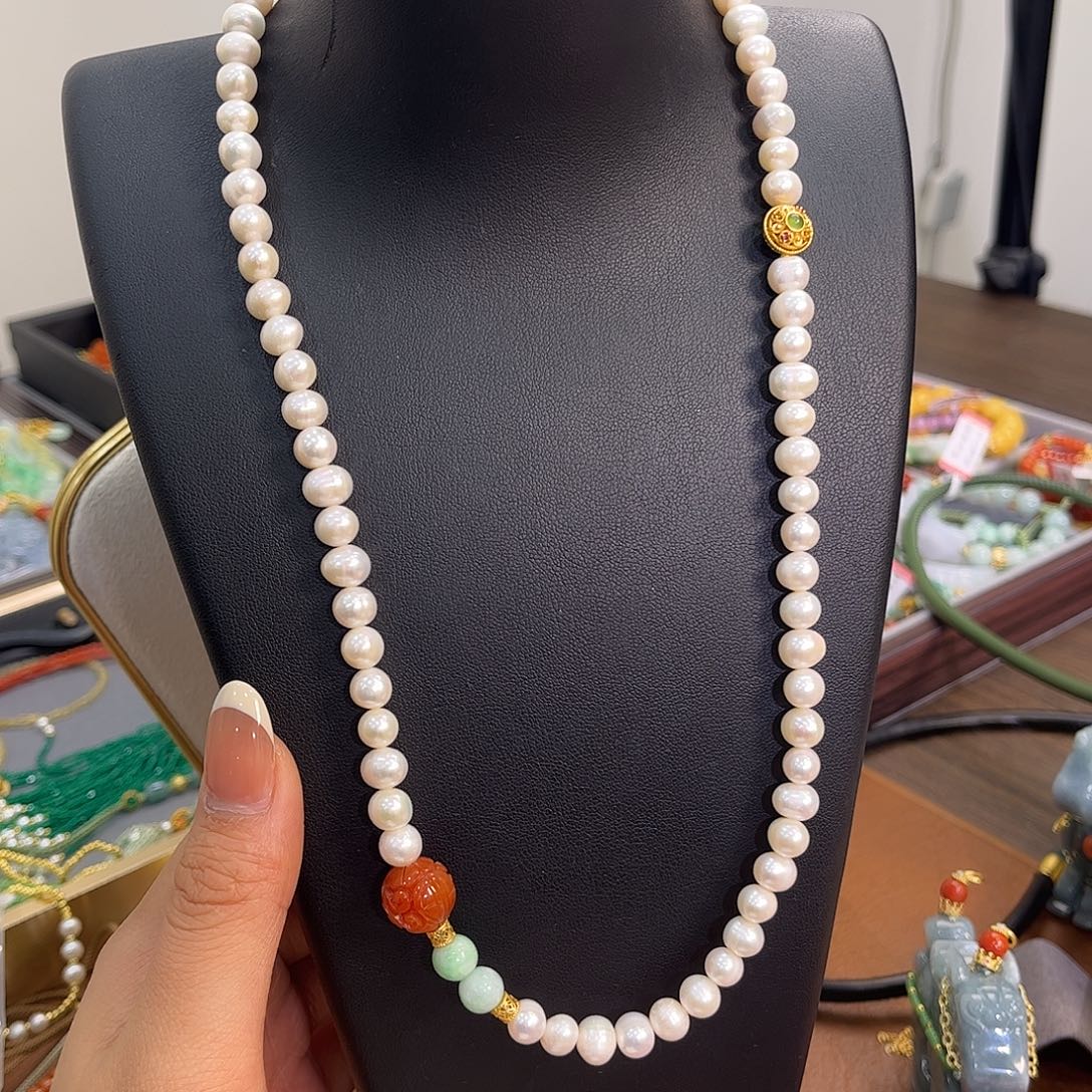 未镶嵌颈饰淡水珍珠