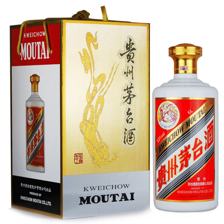 KWEICHOW MOUTAI/贵州茅台飞天酱香型白酒 53度 6L 礼盒装