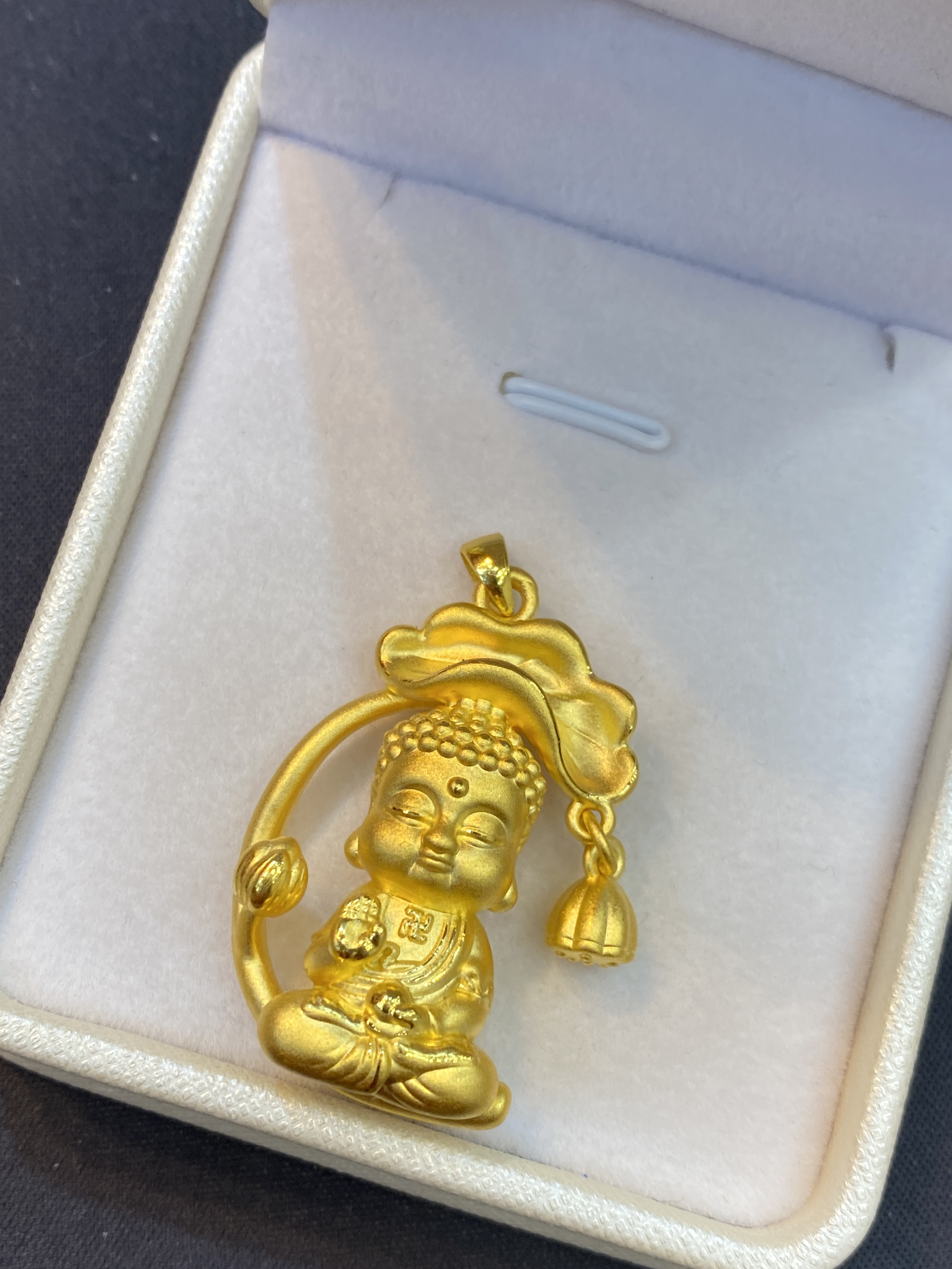 足金999莲花小萌佛➕莲花➕3金珠