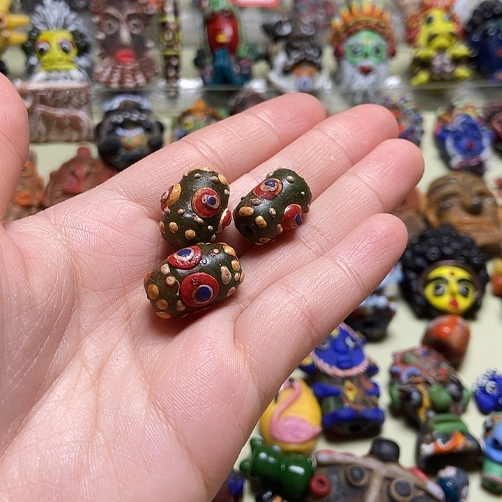 琉璃颈饰蜻蜓眼桶珠任选一颗