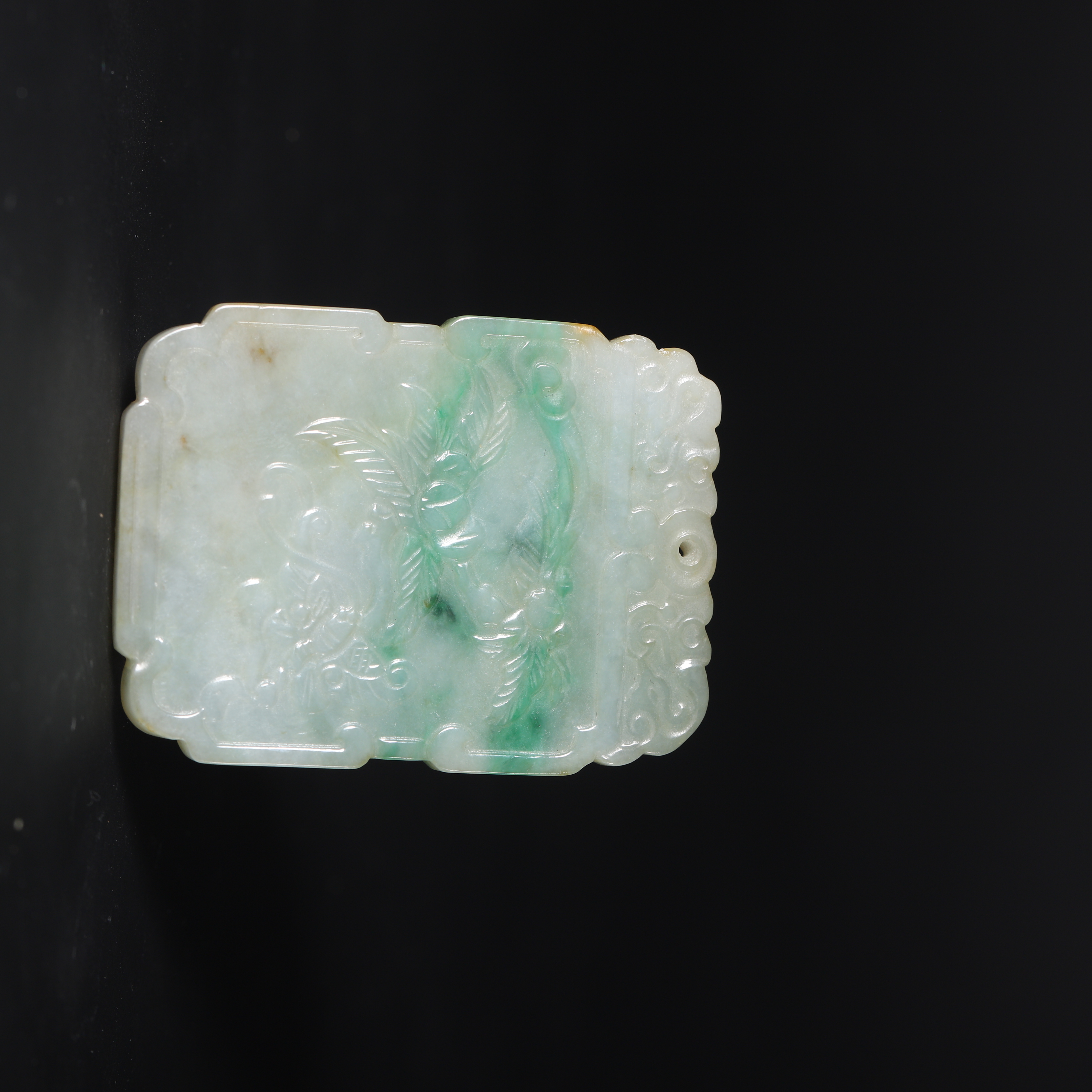 Lot39 清代翡翠福寿牌