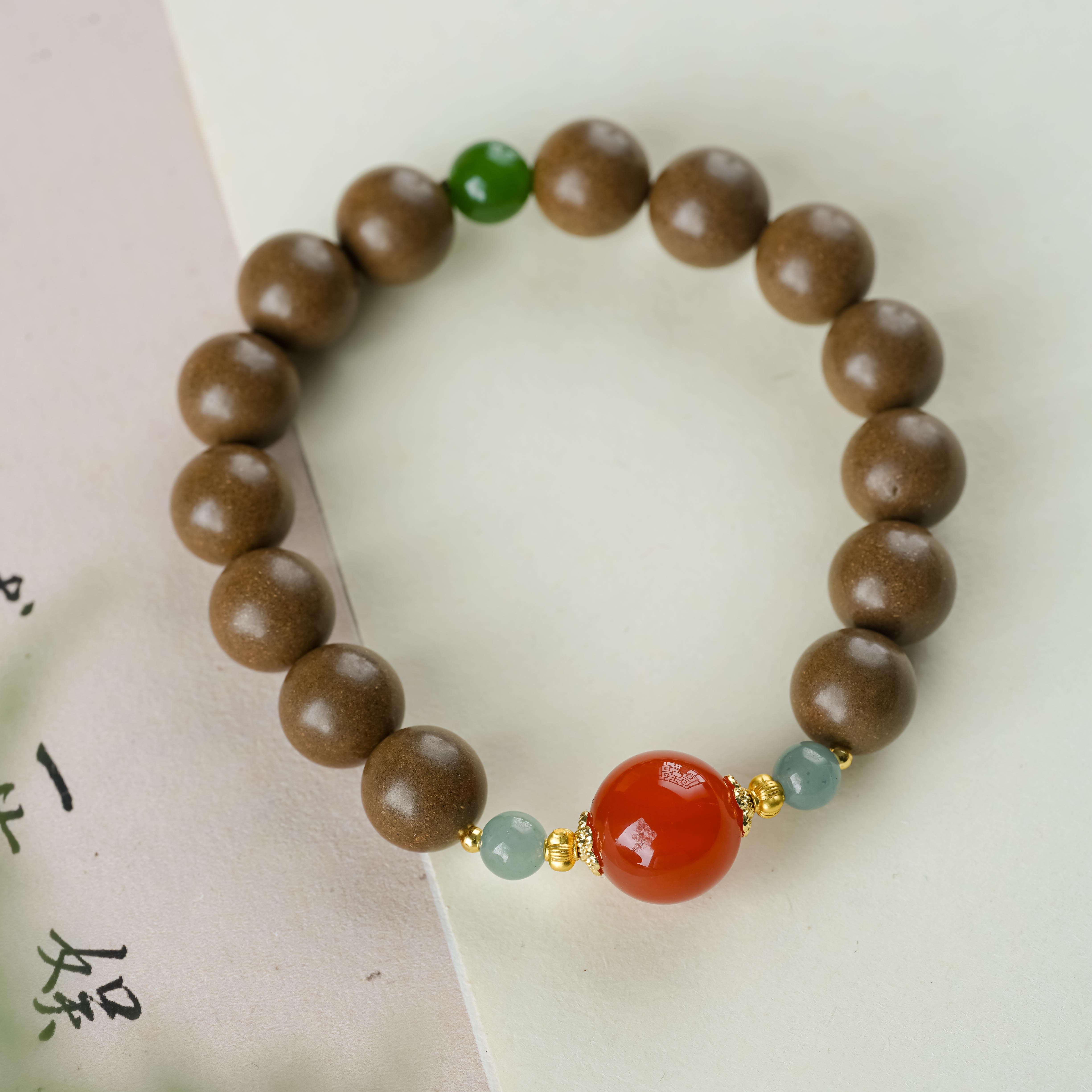 【中国香药】牛黄降YA1.2单圈  天然草本合香珠  泥塑