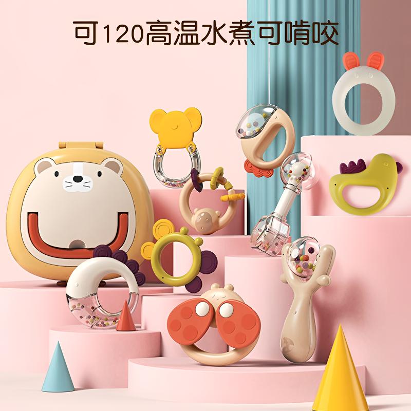 小宝宝妈早教0-3岁婴儿牙胶手摇铃玩具感官发展听觉训练手眼协调
