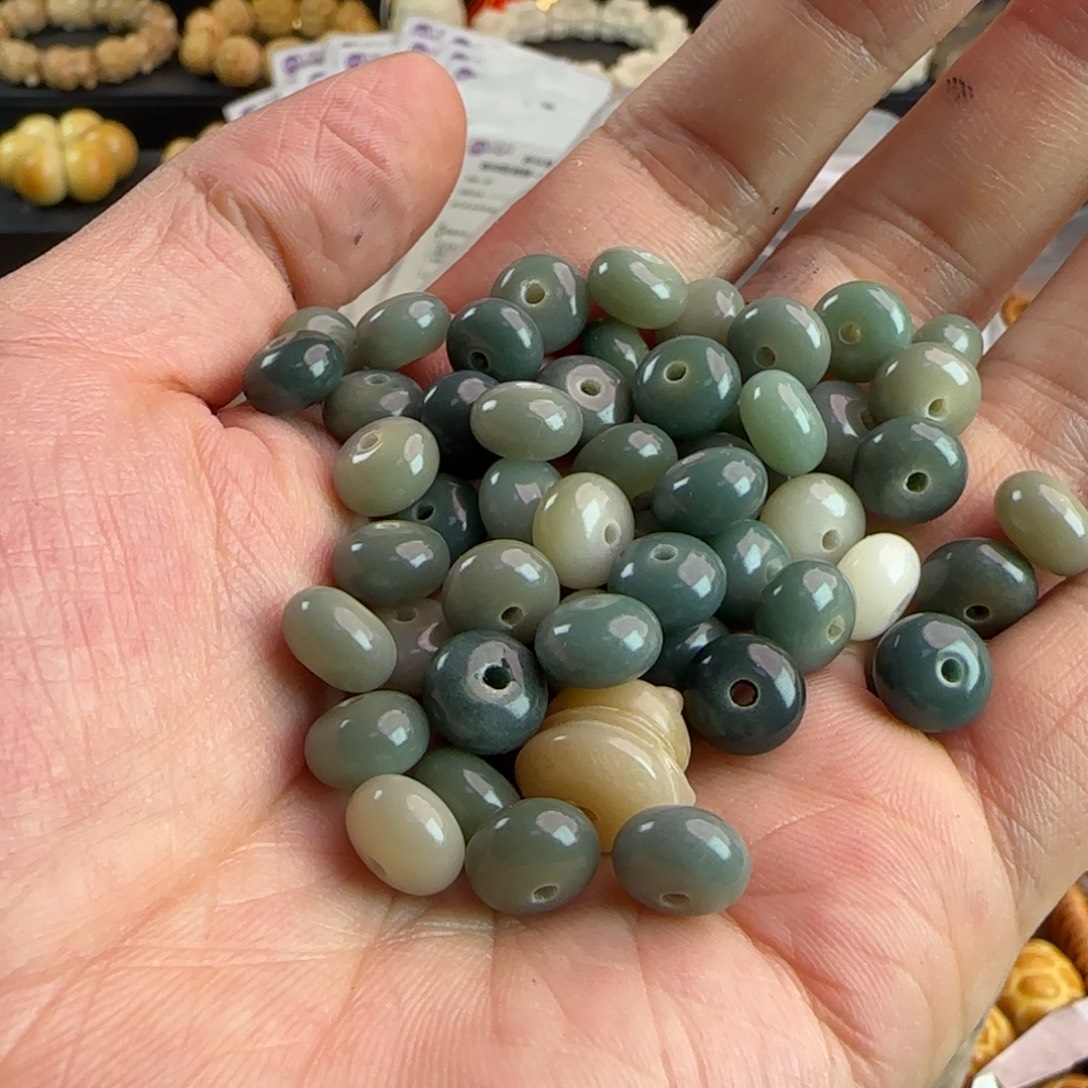 手串菩提根/象牙果6✖️9绿色算盘100颗➕50备珠