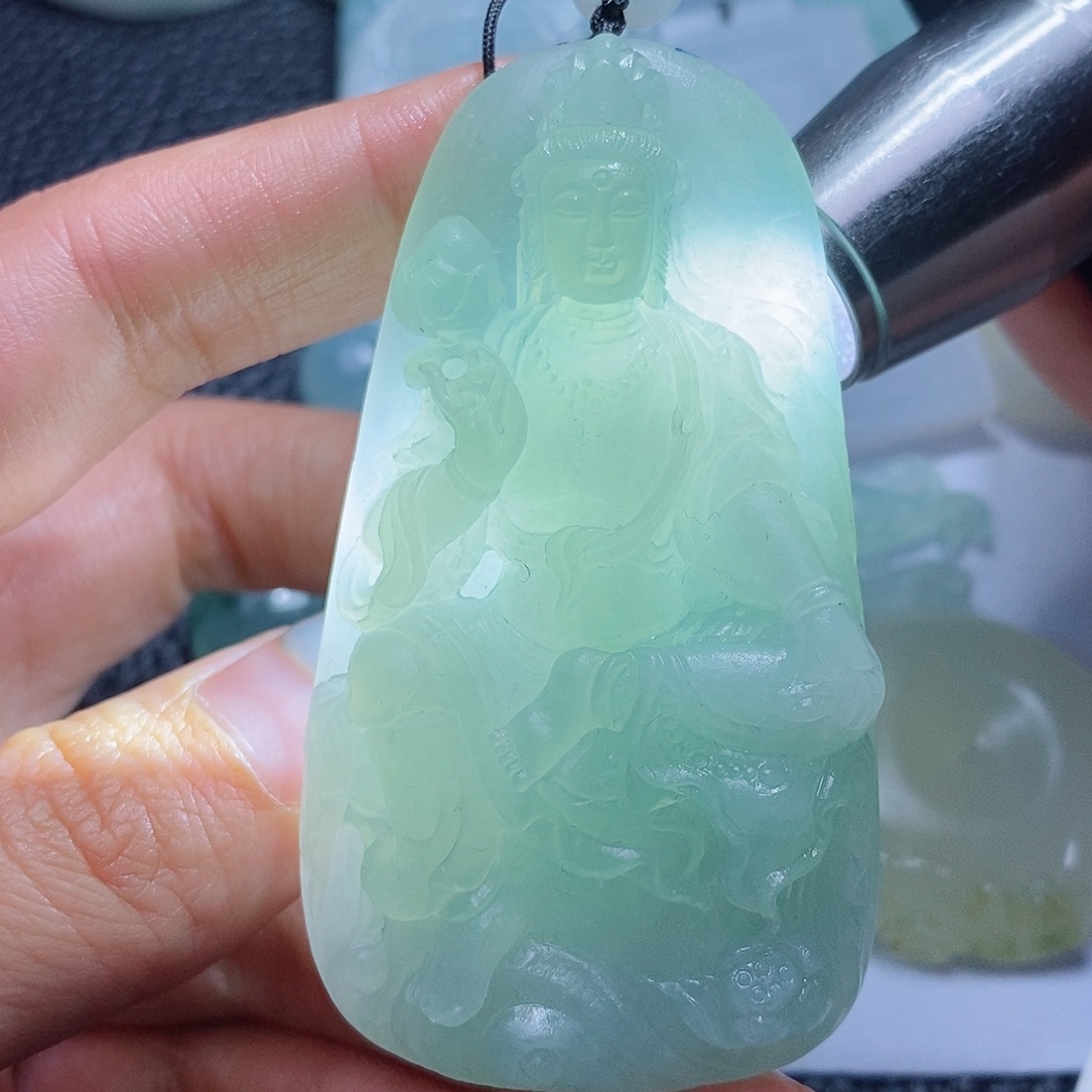 定制翡翠未镶嵌毛货付款后确认抛光