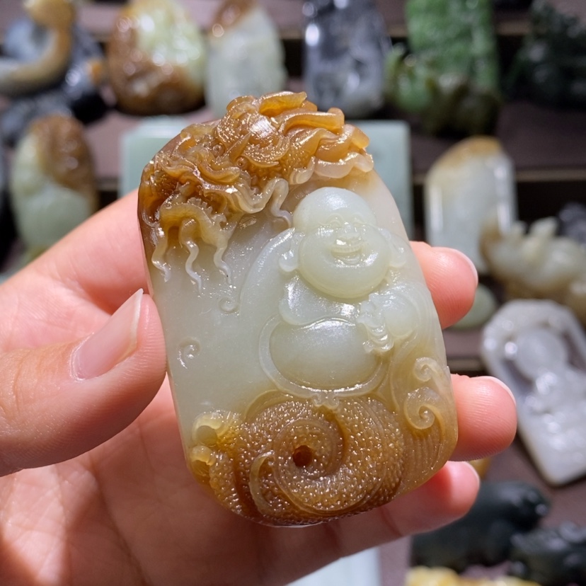 【闪购商品】和田玉挂件未镶嵌一**风定制