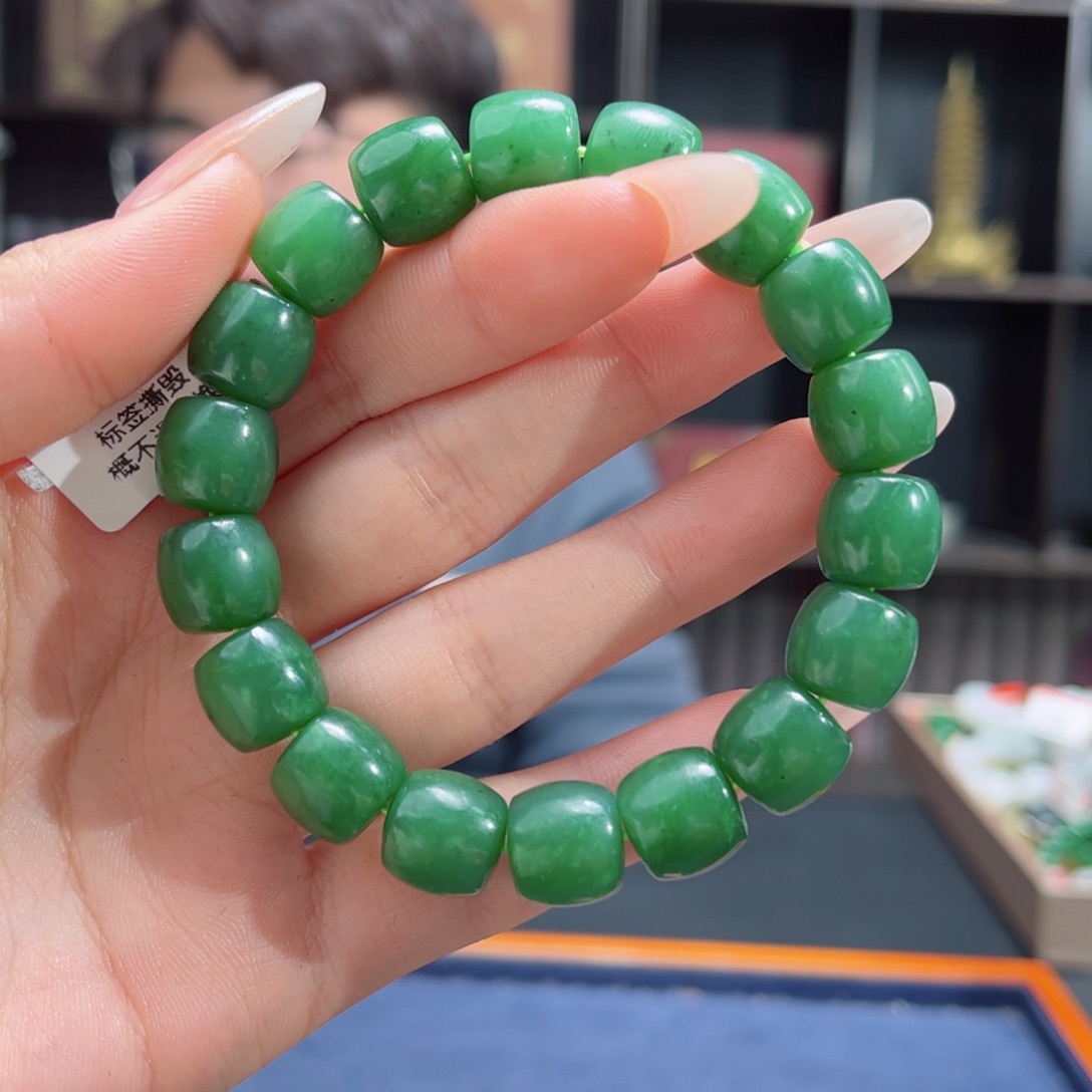 【闪购商品】和田玉手链未镶嵌纯天然俄碧五号矿12 多样性拍一发一