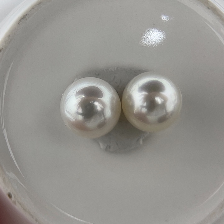 颈饰海水珍珠未镶嵌12.7mm 澳白 素钉H3 孔后无退换