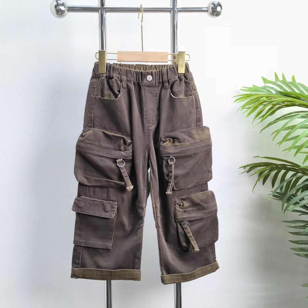 【1675】咖啡色牛仔裤B1-16