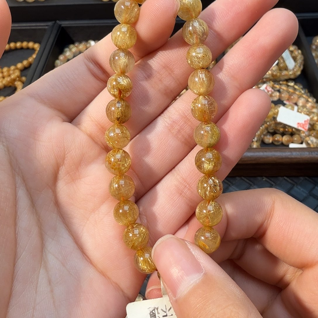 手链发晶未镶嵌天然金发晶