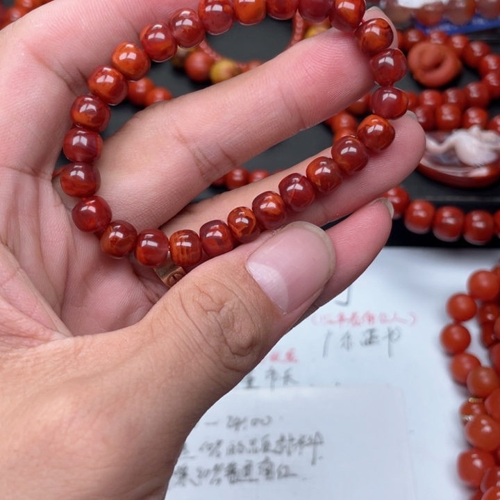 真***美南红玛瑙未镶嵌手链