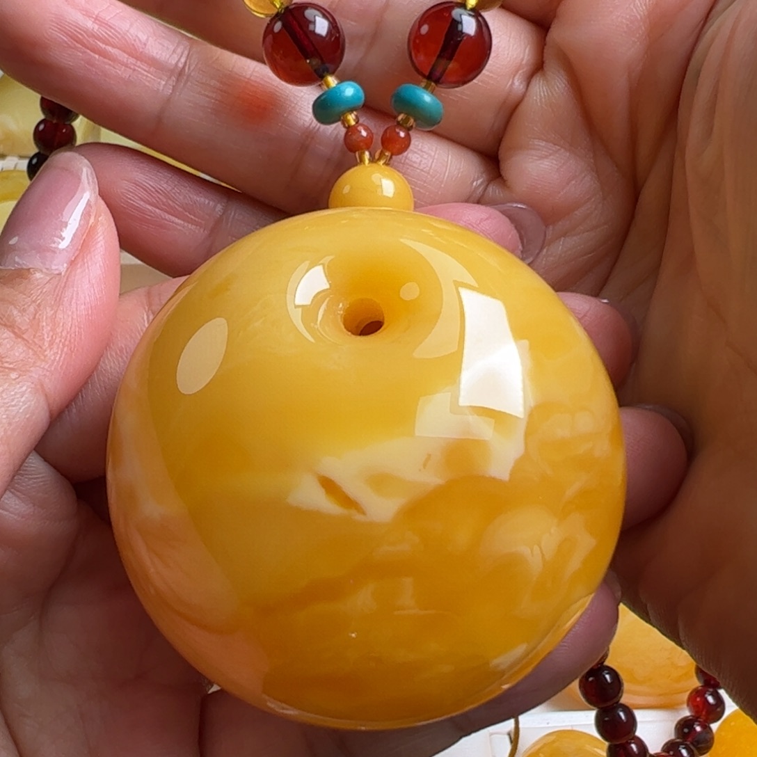 蜜蜡毛衣链未镶嵌无优化