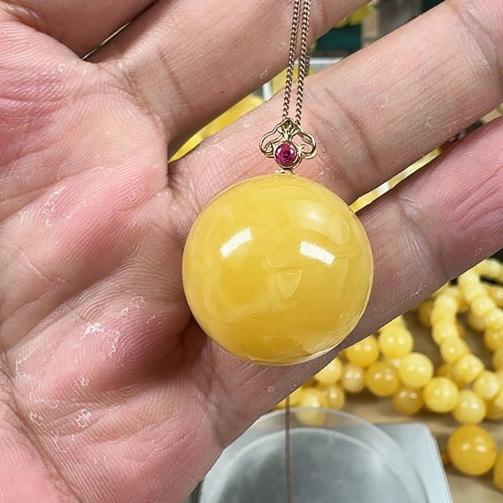 蜜蜡珠宝奇石18K金镶嵌23+