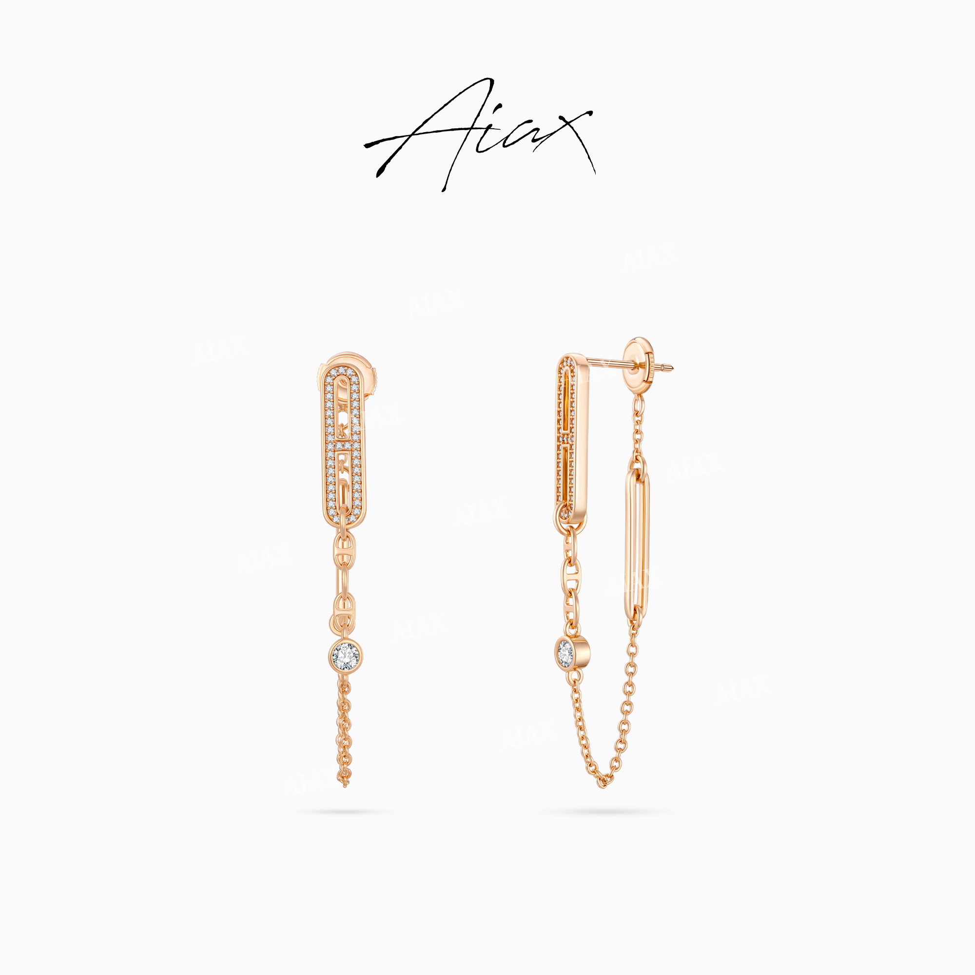 AIAX 出游季 夏上新 时尚经典简约猪鼻子链条耳环TSL2822