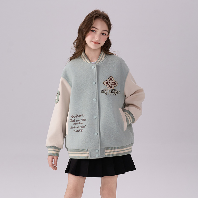 2243女童棒球服外套儿童秋装2025新款爆款洋气显瘦刺绣学院风上衣