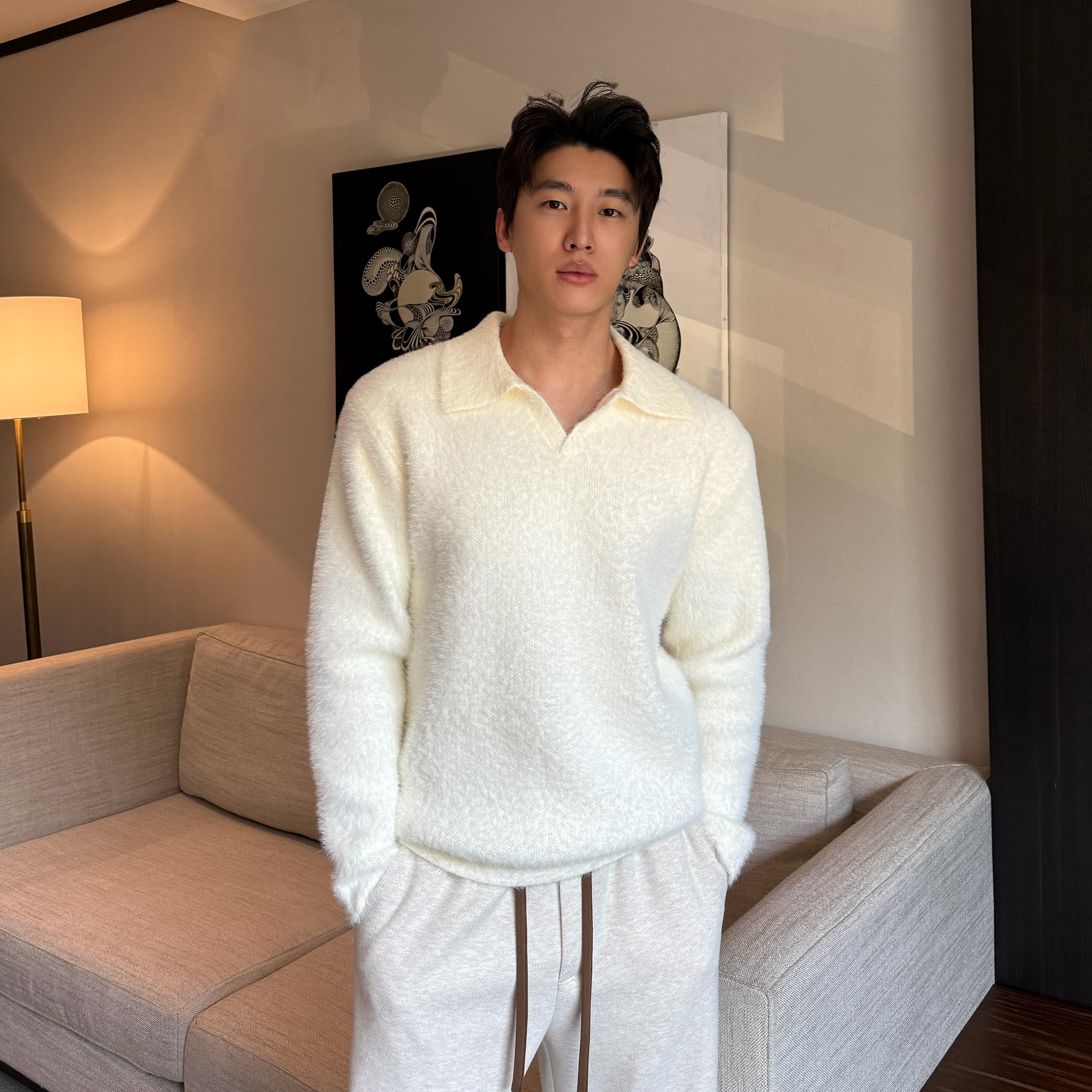 「REA SPEICLA 」 BC 环保仿貂毛1.3CM 海鸥领毛衣保暖SW30395