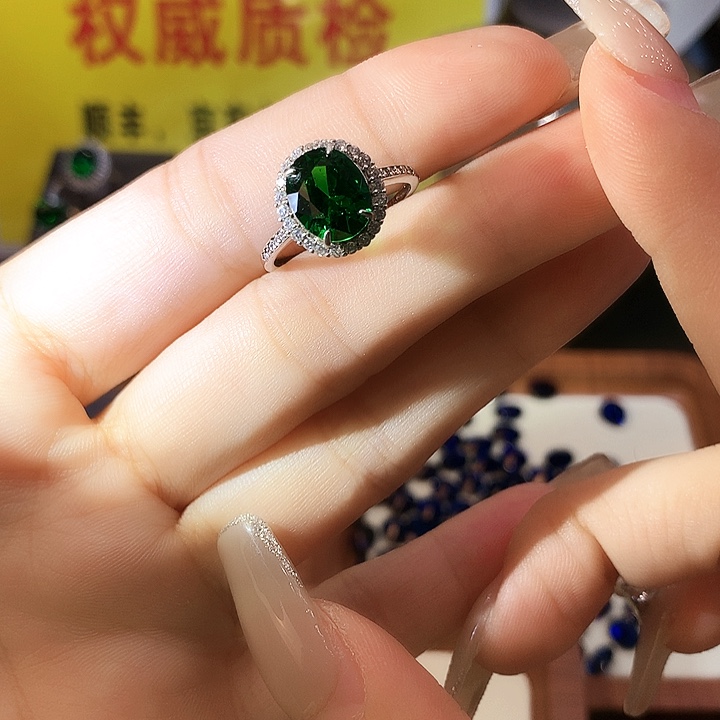 碧玺戒指银S925镶嵌